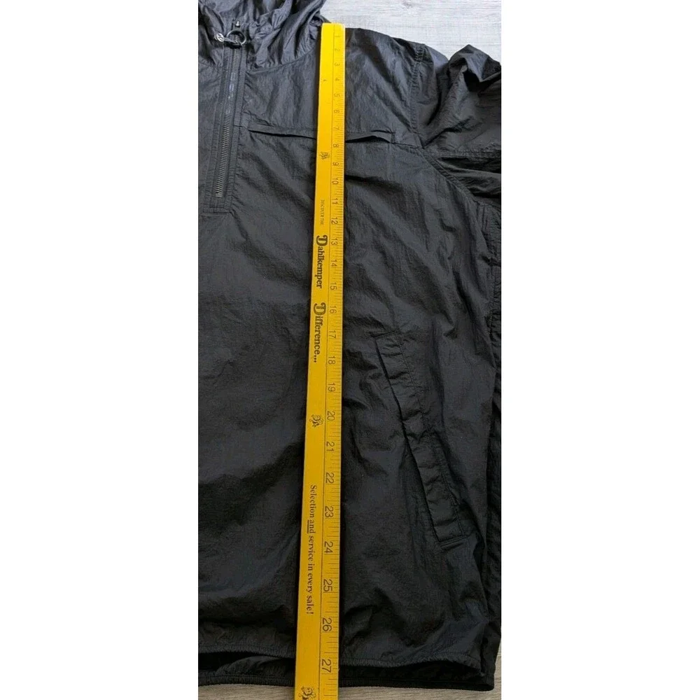 Lululemon Women's Step Out Anorak Half Zip Nylon Windbreaker Jacket Sz L Black
